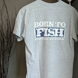 BOGO! Born T Fish Men's T-shirt, Size Medium